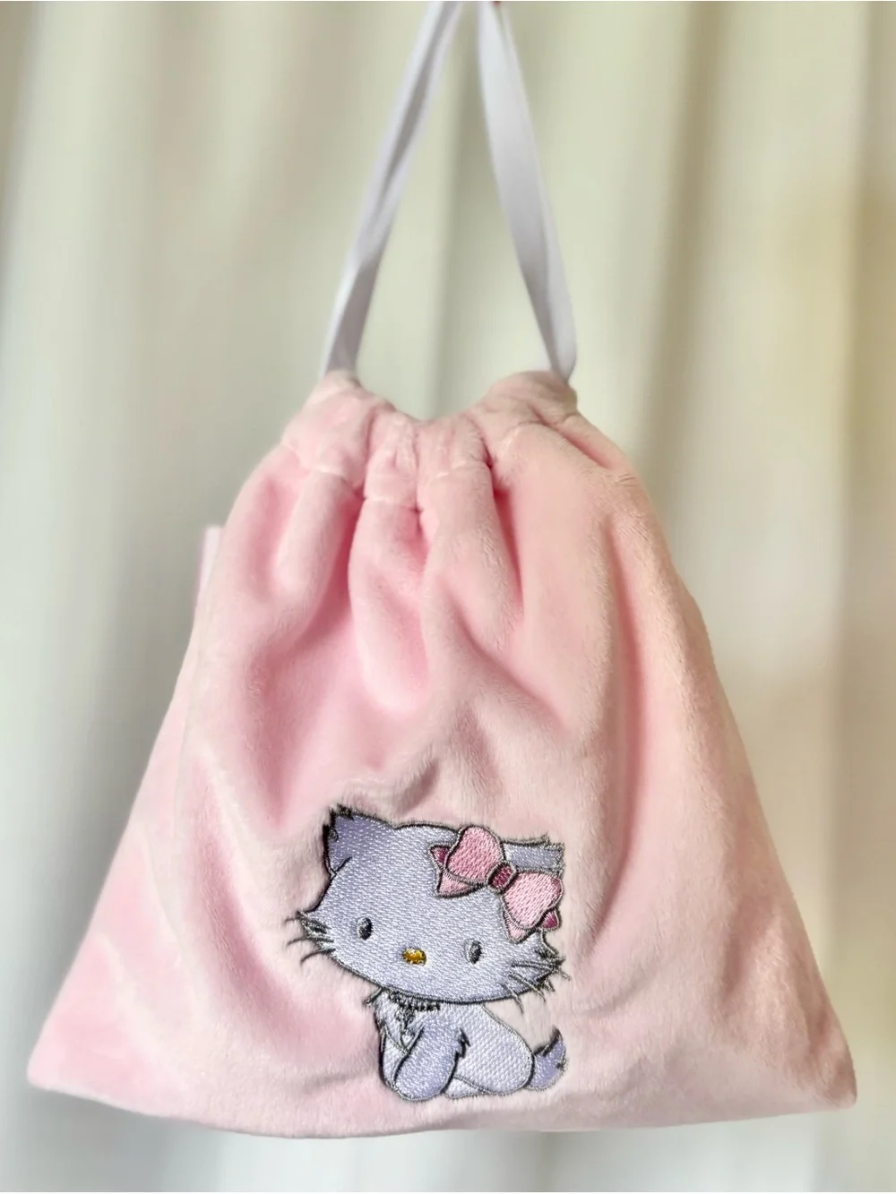 Charmmy Kitty Soft Pink Plush Drawstring Bag NWT Sanrio Japan Exclusive